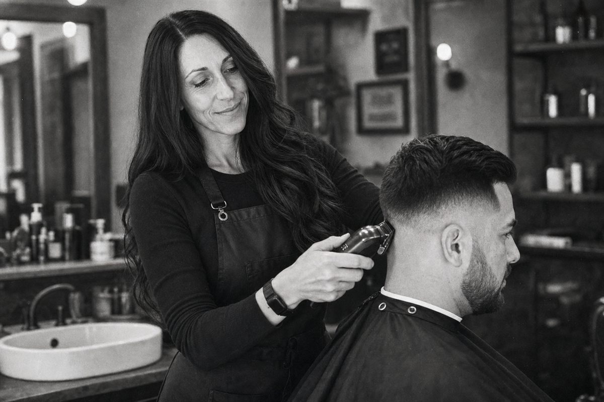Scissor-over-comb men's haircut by Nikki at SoHo Hair Men's Grooming, Tampa
